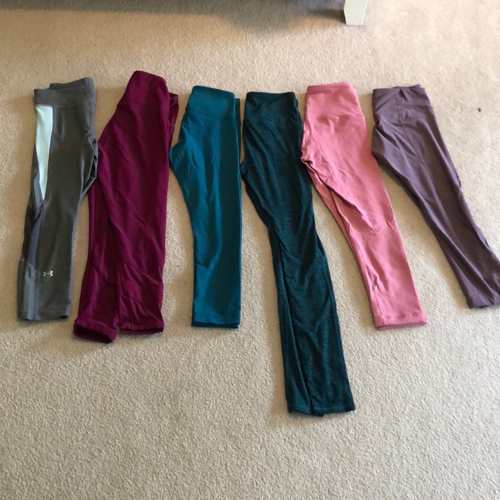 Lot of 6 women’s workout Capri & full length pants